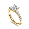 Alta - 14K Yellow Gold Princess Cut Three Stone Diamond Engagement Ring - 0.5 ct