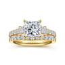 Alta - 14K Yellow Gold Princess Cut Three Stone Diamond Engagement Ring - 0.5 ct