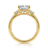 Stephi - 14K Yellow Gold Radiant Cut Three Stone Diamond Engagement Ring - 0.6 ct