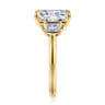 Stephi - 14K Yellow Gold Radiant Cut Three Stone Diamond Engagement Ring - 0.6 ct