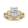 Lyon - 14K Yellow Gold Radiant Cut Three Stone Diamond Engagement Ring - 0.3 ct