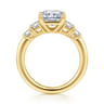 Emilie - 14K Yellow Gold Five Stone Radiant Cut Diamond Engagement Ring - 0.9 ct