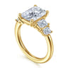 Emilie - 14K Yellow Gold Five Stone Radiant Cut Diamond Engagement Ring - 0.9 ct