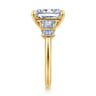 Emilie - 14K Yellow Gold Five Stone Radiant Cut Diamond Engagement Ring - 0.9 ct