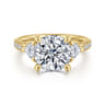 Taryn - 14K Yellow Gold Round 3 Stone Diamond Engagement Ring - 1 ct