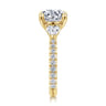 Taryn - 14K Yellow Gold Round 3 Stone Diamond Engagement Ring - 1 ct