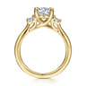 Sanaa - 14K Yellow Gold Round Three Stone Diamond Engagement Ring - 0.3 ct