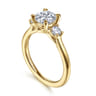 Sanaa - 14K Yellow Gold Round Three Stone Diamond Engagement Ring - 0.3 ct