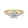 Sunday - 14K Yellow Gold Round Three Stone Diamond Engagement Ring - 0.29 ct