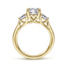 Sunday - 14K Yellow Gold Round Three Stone Diamond Engagement Ring - 0.29 ct