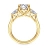 Sunday - 14K Yellow Gold Round 3 Stone Diamond Engagement Ring - 0.4 ct