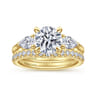 Sunday - 14K Yellow Gold Round 3 Stone Diamond Engagement Ring - 0.4 ct
