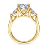 Sunday - 14K Yellow Gold Round 3 Stone Diamond Engagement Ring - 0.6 ct