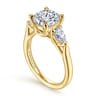 Sunday - 14K Yellow Gold Round 3 Stone Diamond Engagement Ring - 0.6 ct