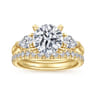 Sunday - 14K Yellow Gold Round 3 Stone Diamond Engagement Ring - 0.6 ct