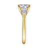 Sunday - 14K Yellow Gold Round 3 Stone Diamond Engagement Ring - 0.6 ct