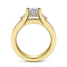 Dulcette - 14K Yellow Gold Wide Band Round Diamond Engagement Ring - 1 ct