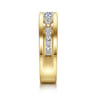 Dulcette - 14K Yellow Gold Wide Band Round Diamond Engagement Ring - 1 ct