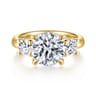 Aneta - 14K Yellow Gold Round Three Stone Diamond Engagement Ring - 0.75 ct