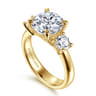 Aneta - 14K Yellow Gold Round Three Stone Diamond Engagement Ring - 0.75 ct