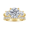 Aneta - 14K Yellow Gold Round Three Stone Diamond Engagement Ring - 0.75 ct