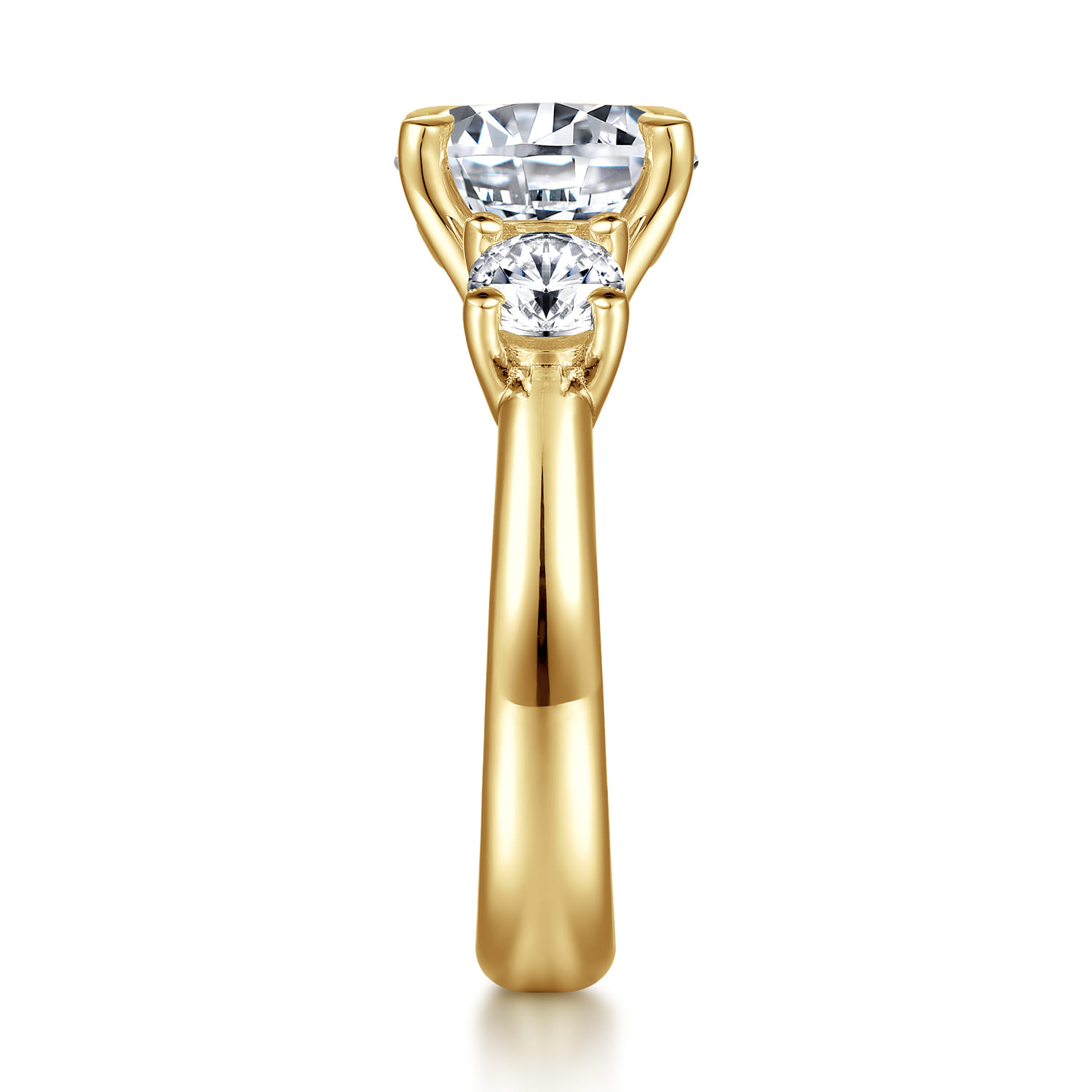 Aneta - 14K Yellow Gold Round Three Stone Diamond Engagement Ring - 0.75 ct - Shot 5