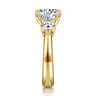 Aneta - 14K Yellow Gold Round Three Stone Diamond Engagement Ring - 0.75 ct
