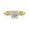 Acacia - 14K Yellow Gold Round Three Stone Diamond Engagement Ring - 0.3 ct