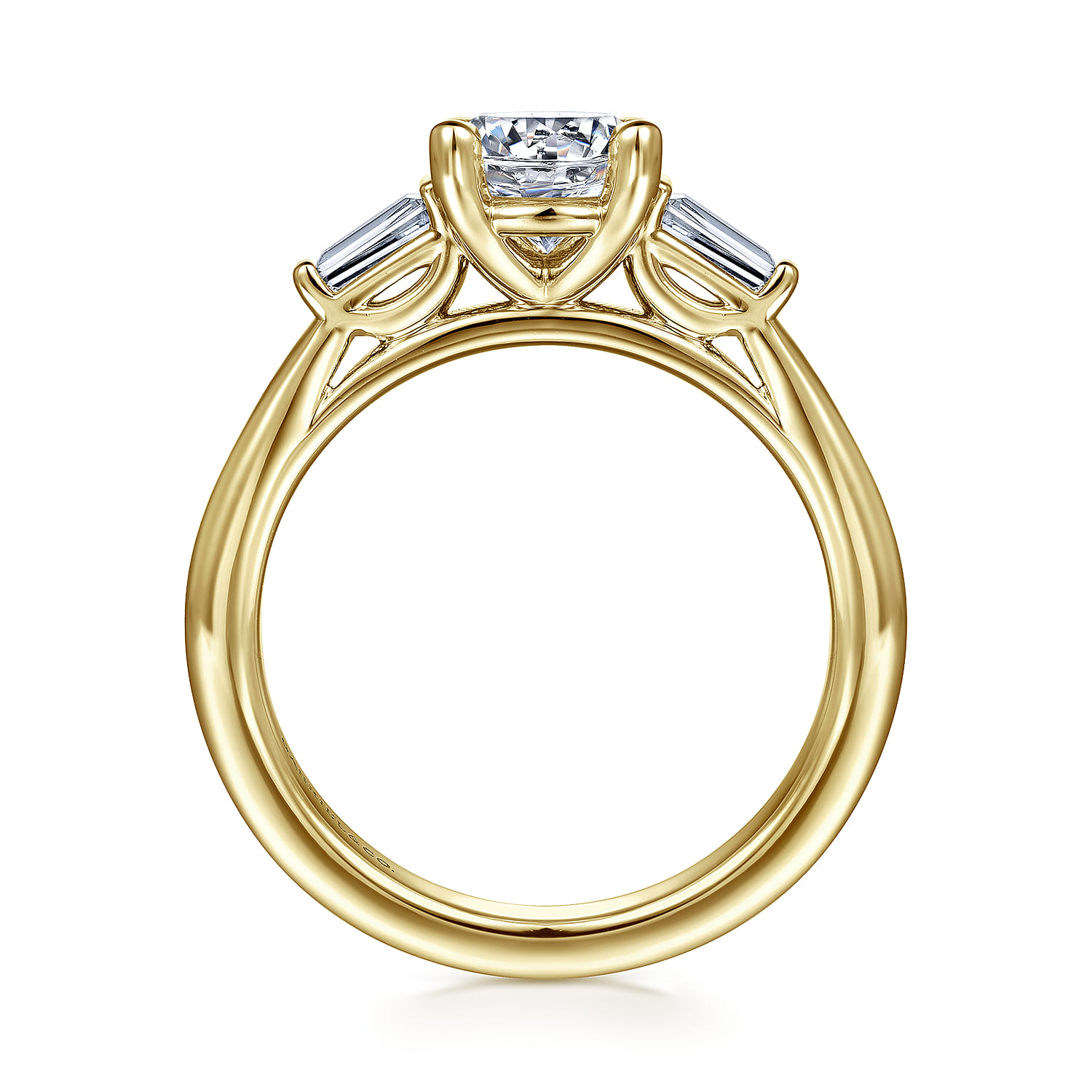 Acacia - 14K Yellow Gold Round Three Stone Diamond Engagement Ring - 0.3 ct - Shot 2