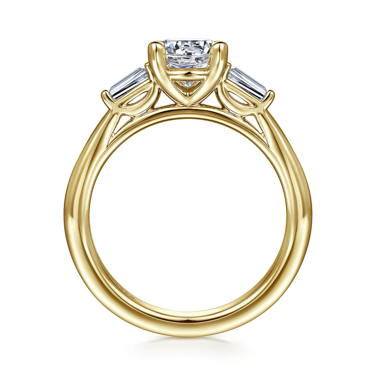 Acacia - 14K Yellow Gold Round Three Stone Diamond Engagement Ring - 0.3 ct - Shot 2