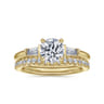 Acacia - 14K Yellow Gold Round Three Stone Diamond Engagement Ring - 0.3 ct