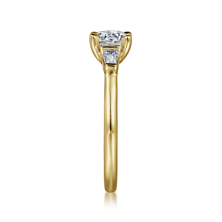 Acacia - 14K Yellow Gold Round Three Stone Diamond Engagement Ring - 0.3 ct - Shot 5