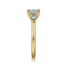 Acacia - 14K Yellow Gold Round Three Stone Diamond Engagement Ring - 0.3 ct