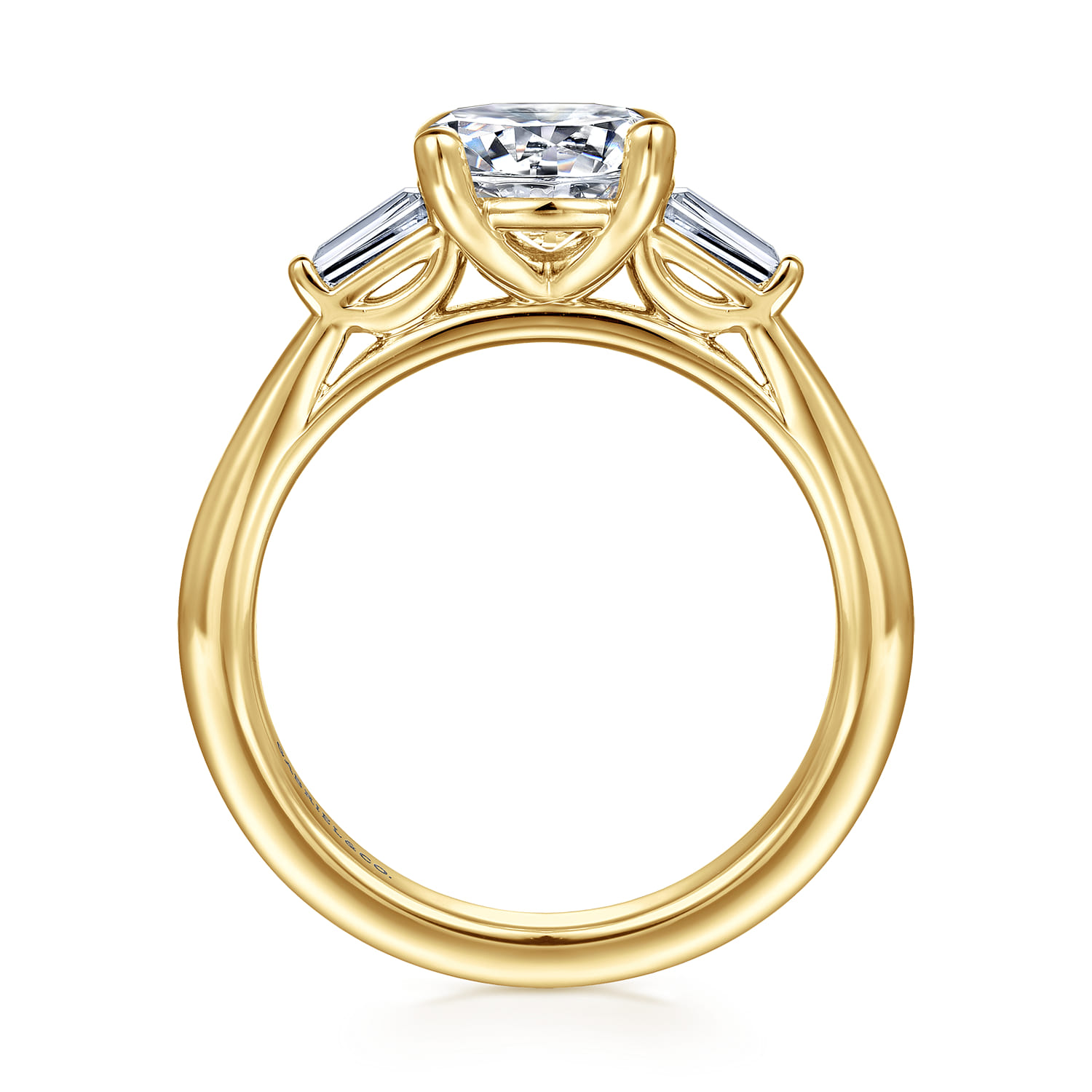 Acacia - 14K Yellow Gold Three Stone Round Diamond Engagement Ring - 0.3 ct - Shot 2