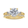 Acacia - 14K Yellow Gold Three Stone Round Diamond Engagement Ring - 0.3 ct