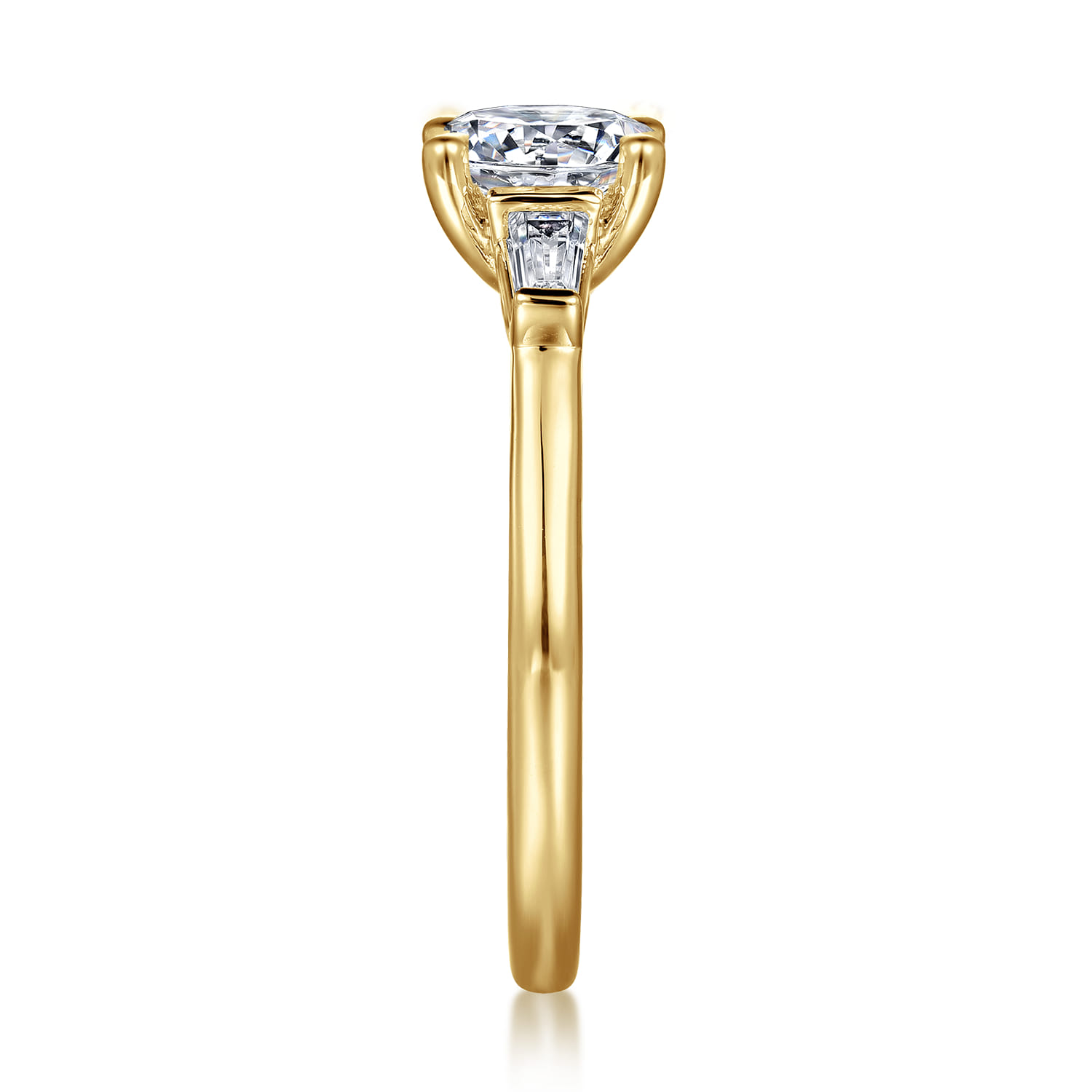 Acacia - 14K Yellow Gold Three Stone Round Diamond Engagement Ring - 0.3 ct - Shot 5