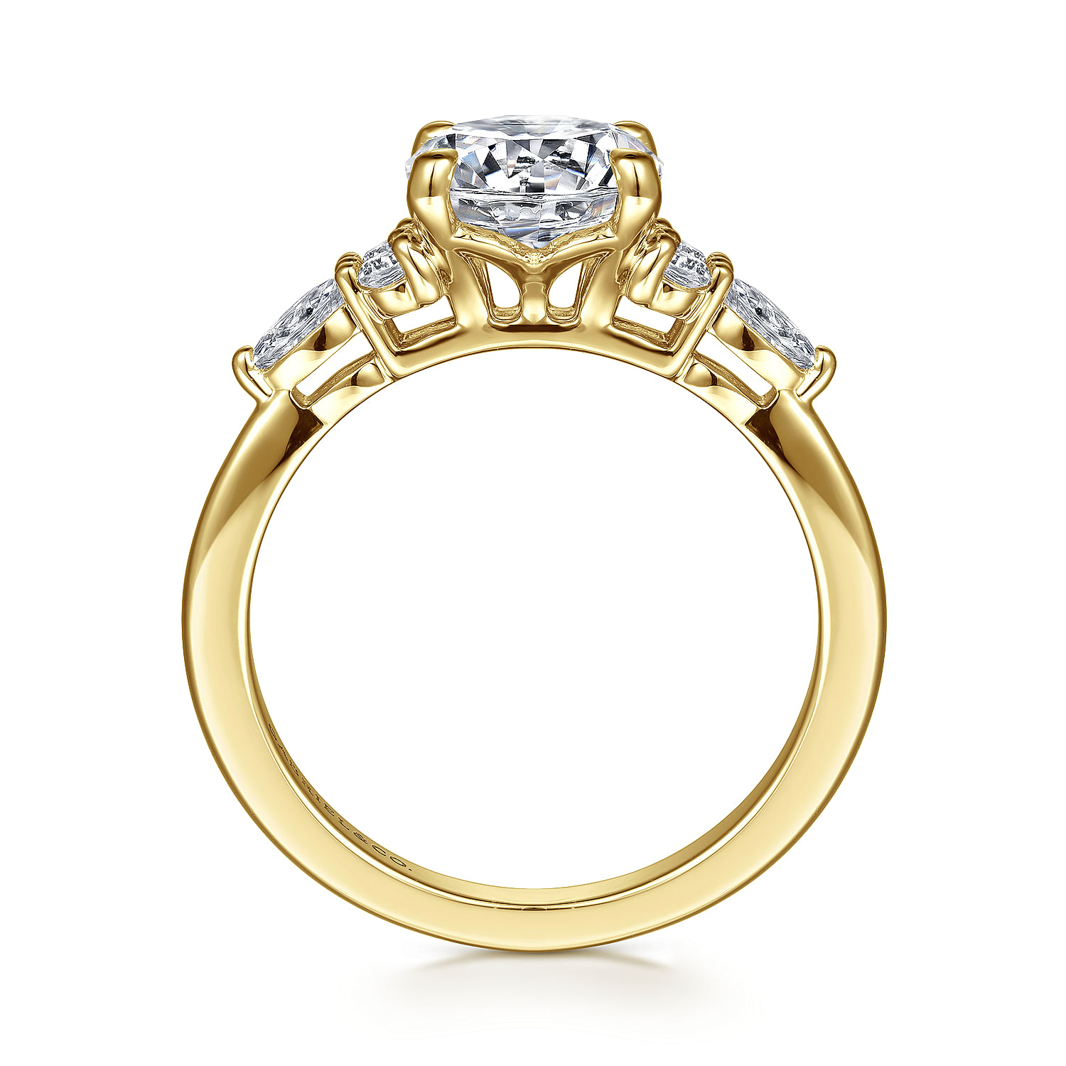 Avah - 14K Yellow Gold Round Diamond Cluster Engagement Ring - 0.28 ct - Shot 2