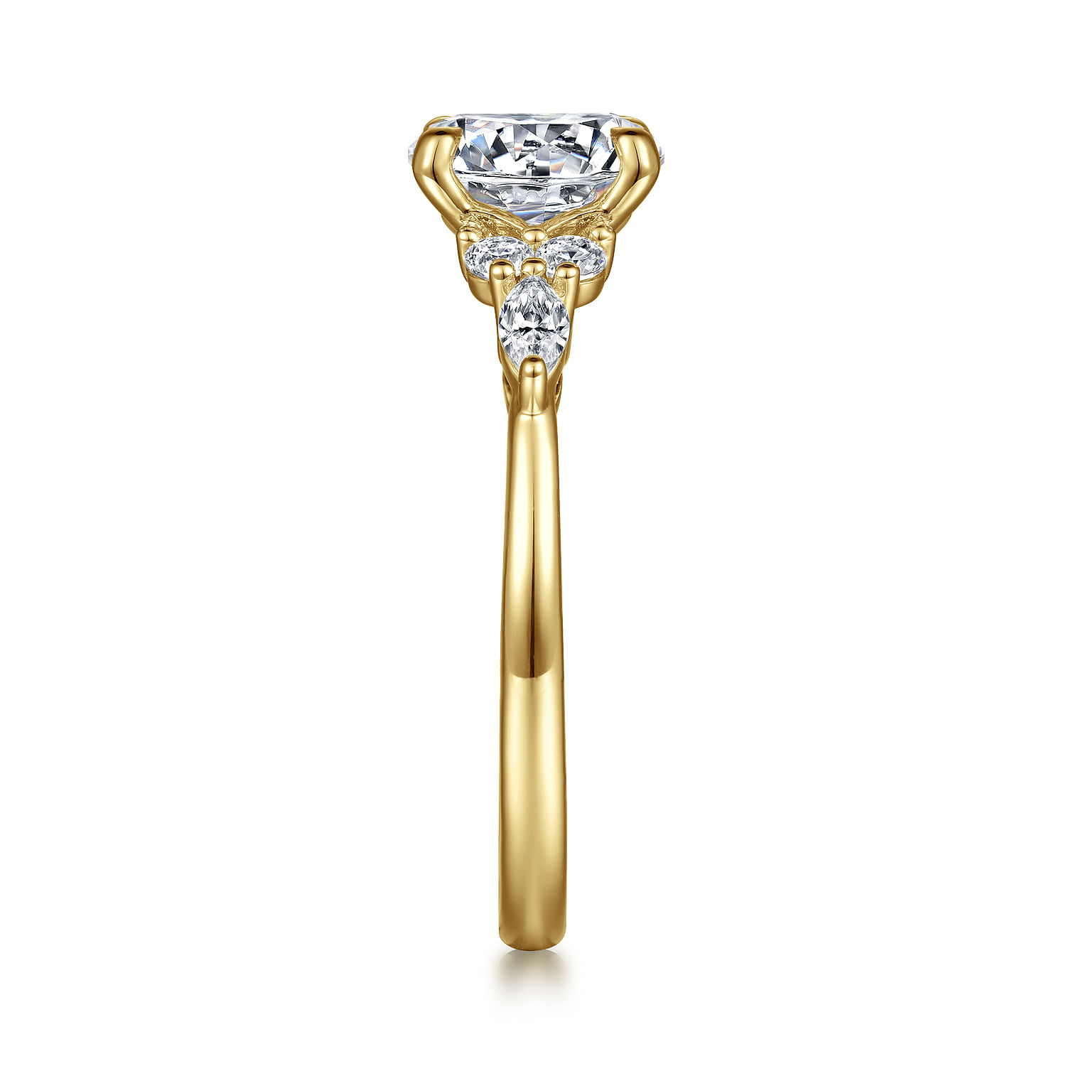 Avah - 14K Yellow Gold Round Diamond Cluster Engagement Ring - 0.28 ct - Shot 5