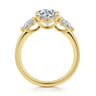 Adalia - 14K Yellow Gold Round Three Stone Diamond Engagement Ring - 0.6 ct