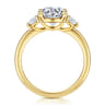 Adeline - 14K Yellow Gold Round Three Stone Diamond Engagement Ring - 0.35 ct