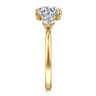 Adeline - 14K Yellow Gold Round Three Stone Diamond Engagement Ring - 0.35 ct