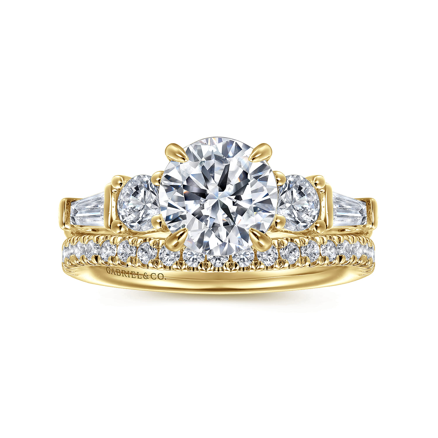 Darmie - 14K Yellow Gold Round Five Stone Diamond Engagement Ring - 0.6 ct - Shot 4