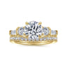 Darmie - 14K Yellow Gold Round Five Stone Diamond Engagement Ring - 0.6 ct