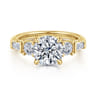 Darmie - 14K Yellow Gold Round Five Stone Diamond Engagement Ring - 0.6 ct
