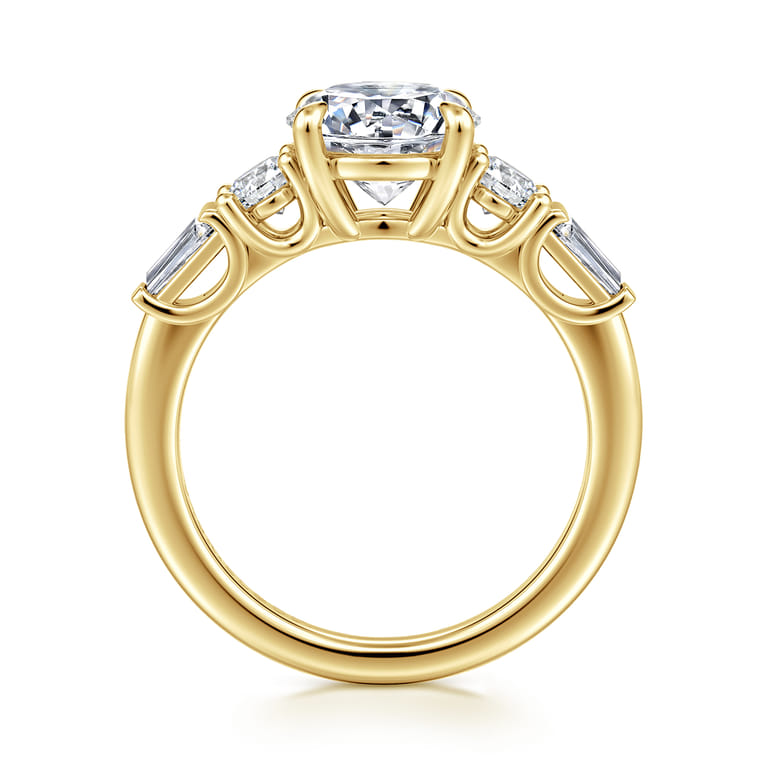 Darmie - 14K Yellow Gold Round Five Stone Diamond Engagement Ring - 0.6 ct - Shot 2