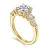 Darmie - 14K Yellow Gold Round Five Stone Diamond Engagement Ring - 0.6 ct