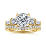 Darmie - 14K Yellow Gold Round Five Stone Diamond Engagement Ring - 0.6 ct