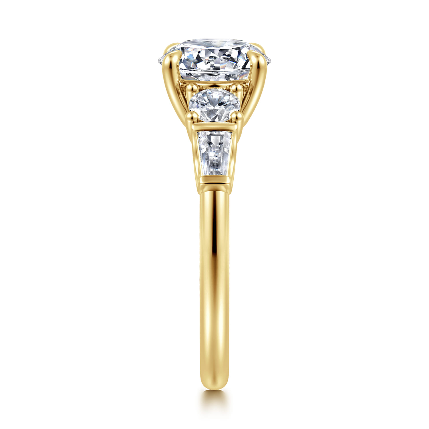Darmie - 14K Yellow Gold Round Five Stone Diamond Engagement Ring - 0.6 ct - Shot 5