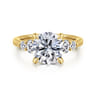 Wave - 14K Yellow Gold Round Diamond Engagement Ring - 0.45 ct