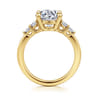 Wave - 14K Yellow Gold Round Diamond Engagement Ring - 0.45 ct